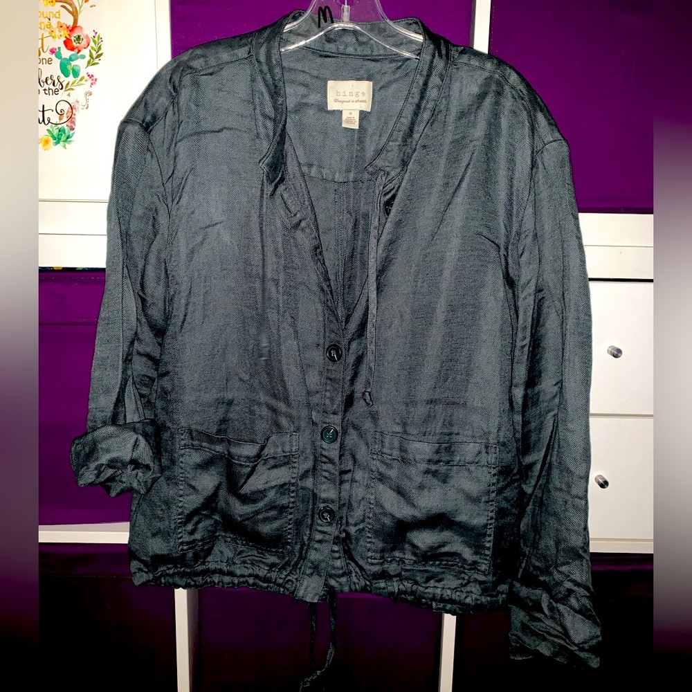 Women’s Hinge Green luxury blend Linen/Lyocell Jacket M